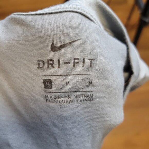 Nike Dri-FIT Sleeveless Tank Top – Size Medium, Gray with Teal & White Accents - Picture 3 of 5
